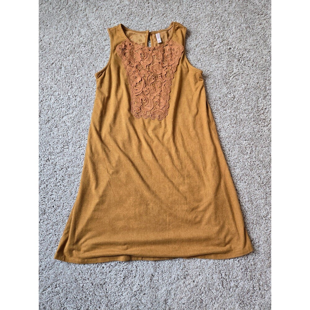 Xhilaration dress lace front faux suede size small